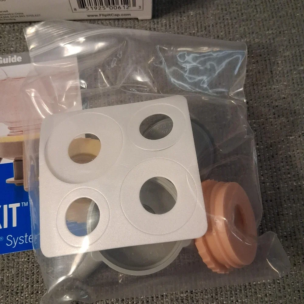 Flip-It Bottle Emptying Kit Reusable Dishwasher Safe Stand Adapters New